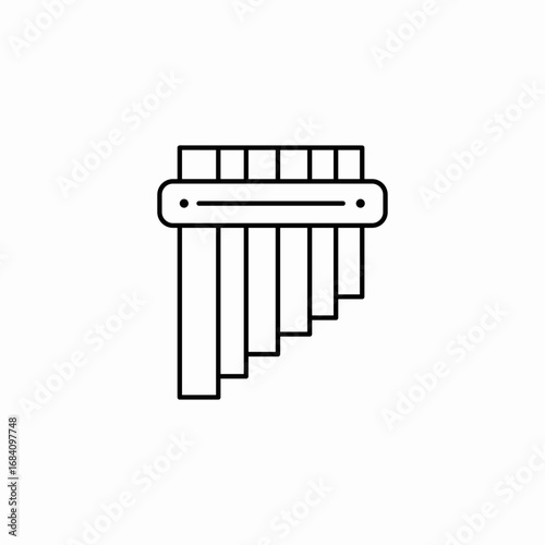 pan flute icon sign vector