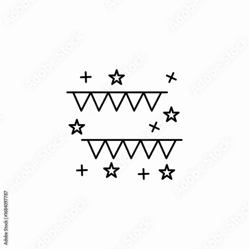 party flags icon sign vector