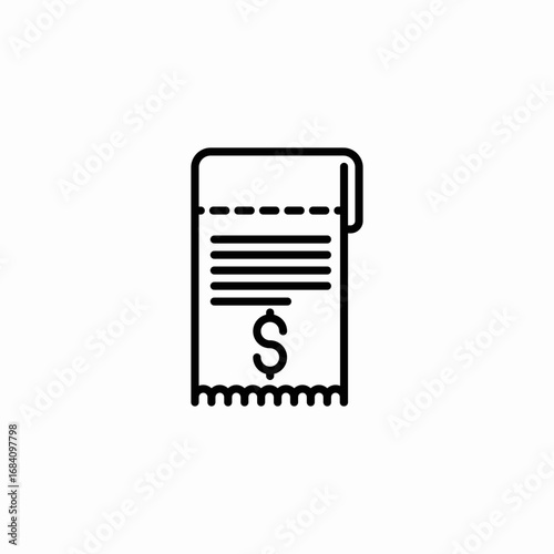 payment receipt icon sign vector