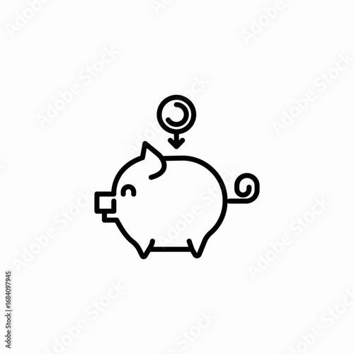 piggy bank icon sign vector