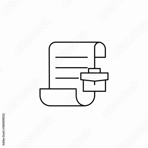 rolled document icon sign vector