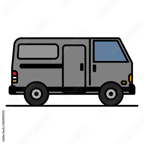 Wallpaper Mural Flat vector illustration of a gray van, representing delivery, transportation, logistics, or cargo vehicle Torontodigital.ca