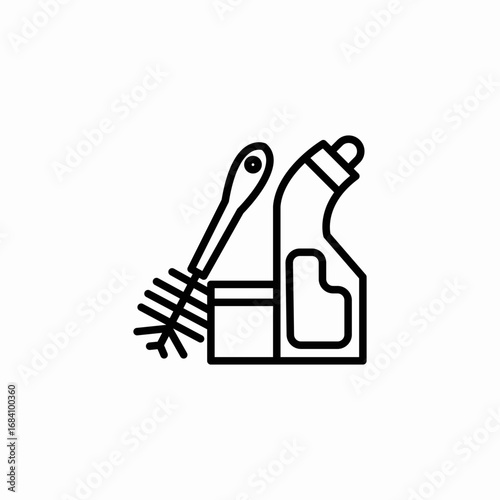 toilet brush icon sign vector