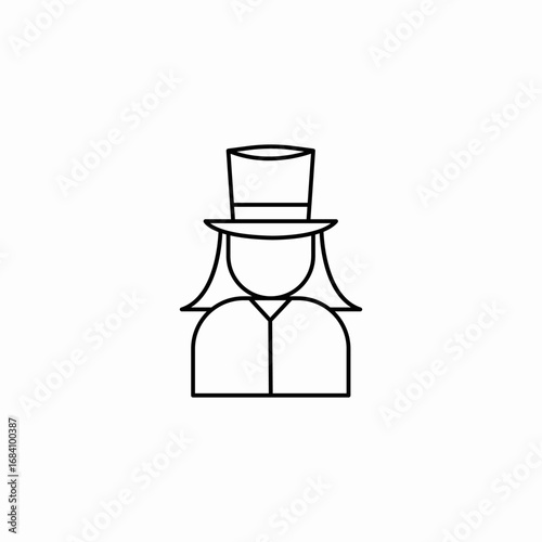 top hat icon sign vector