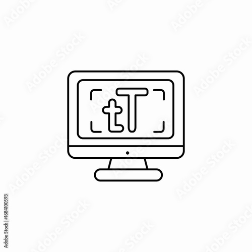 typography monitor icon sign vector