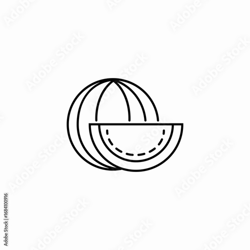 watermelon fruit icon sign vector