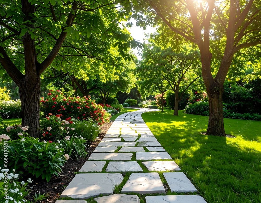 Fototapeta premium Sunlit garden path