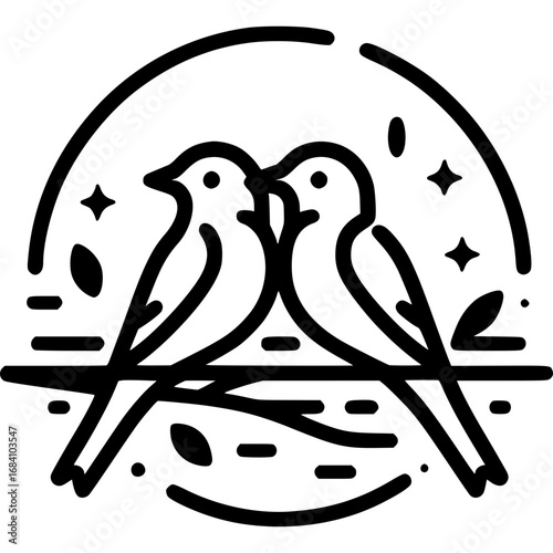 Paarvögel Umriss-Icon - 5