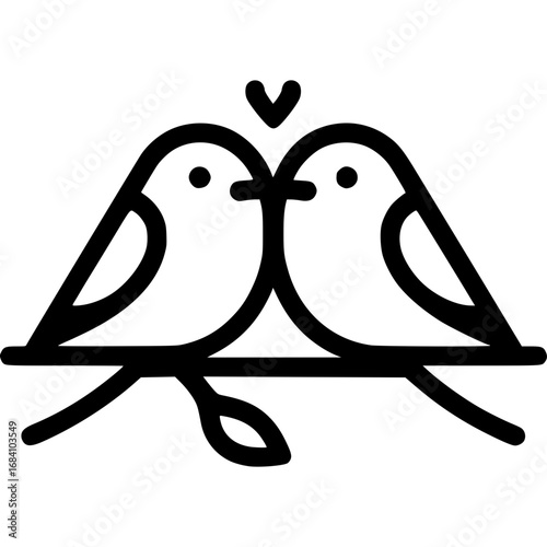 Paarvögel Umriss-Icon - 6