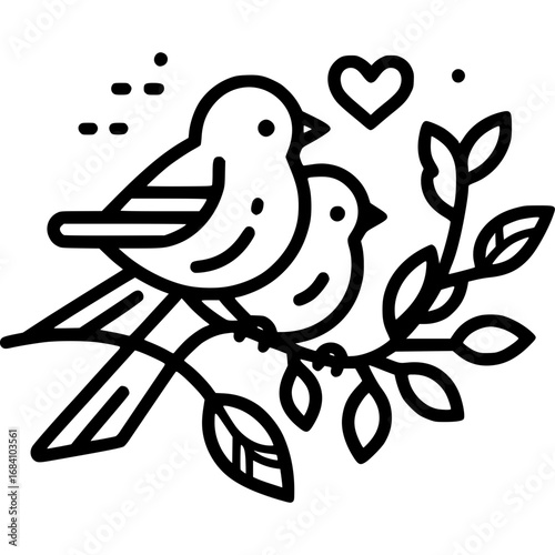 Paarvögel Umriss-Icon - 10