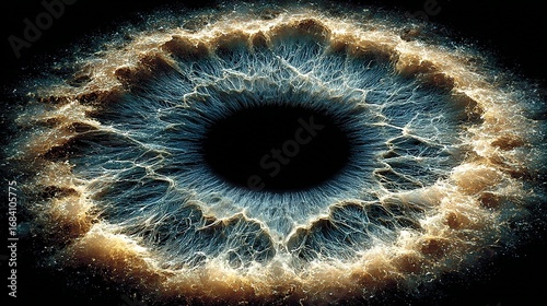 Wallpaper Mural Macro shot of an eye with blue and beige patterns around the pupil. Torontodigital.ca