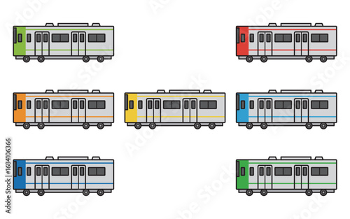 電車　列車　車両　公共交通機関　イラスト　ベクター
