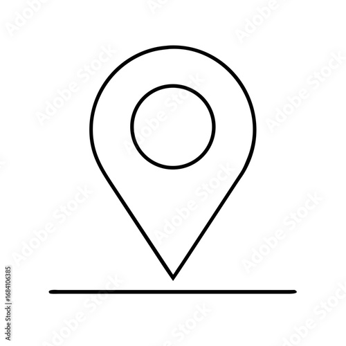 Location Pin Icon in Minimalist Outline Style
