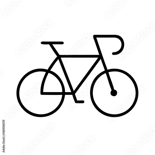 Minimalist Outline Bicycle Icon Isolated
