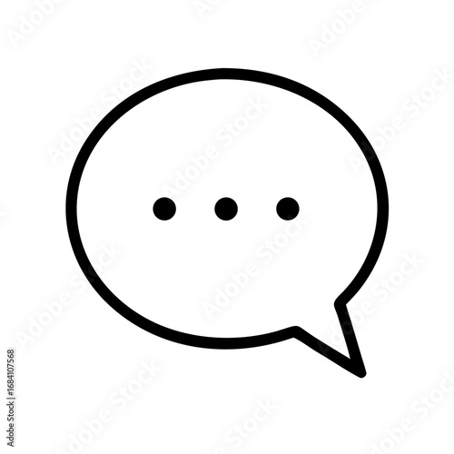 Minimalist Outline Style Chat Bubble Message Icon
