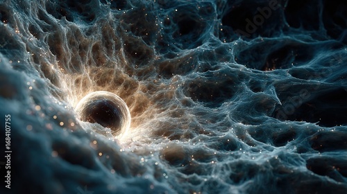 Wallpaper Mural Abstract cosmic scene with a dark sphere surrounded by swirling clouds of color. Torontodigital.ca