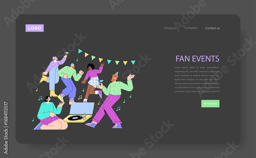 Group Enjoying a Fun Celebration at a Fan Event