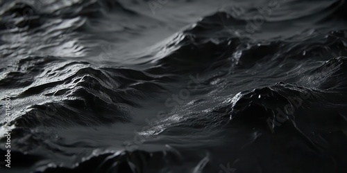 Black Water surface with Dark Mood, Abstract texture and ocean, Deep sea
