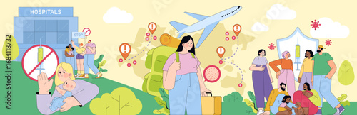Pandemic Travel Restrictions Vector Illustration
