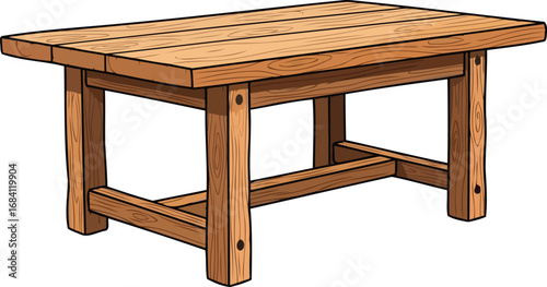 rustic wooden farmhouse table simple, sturdy, and charming design