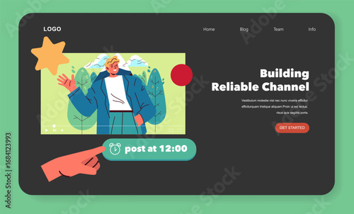 Scheduling a Social Media Post Vector Illustration