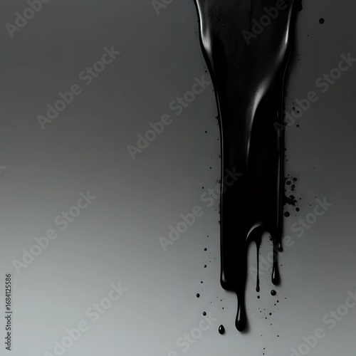 Inky Serenity: Smooth Black Liquid Dripping in Artistic Patterns
