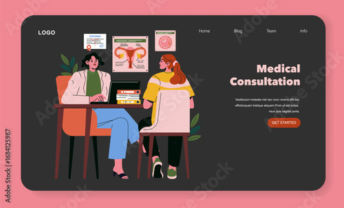 Medical Consultation Vector Illustration with Two Women