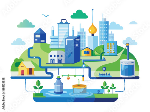 Smart urban water recycling system for sustainable city living and environmental protection