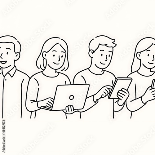 young couple with laptop