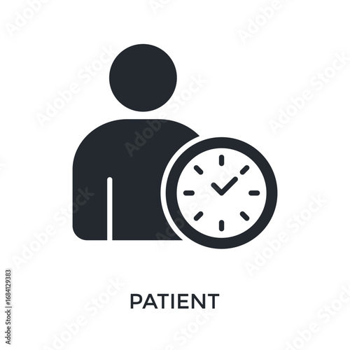 Patient Icon Glyph Style. Vector Illustration For Graphic Design