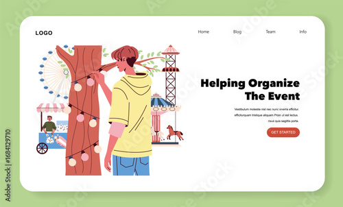 Event Organization Process with People and Decorations