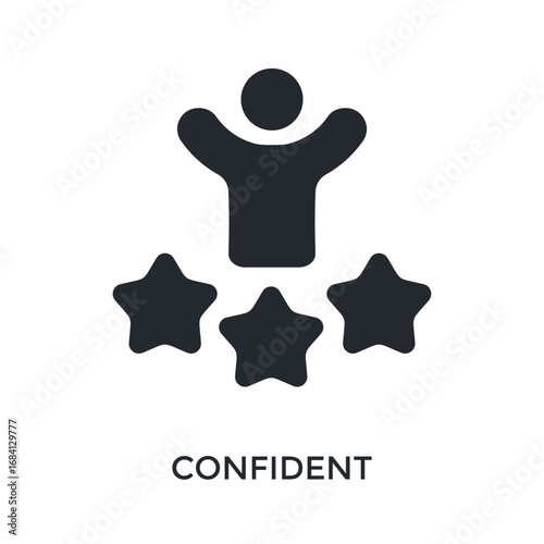 Confident Icon Glyph Style. Vector Illustration For Graphic Design