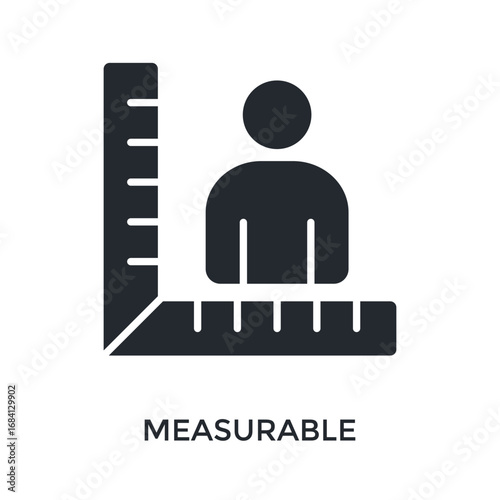 Measurable Icon Glyph Style. Vector Illustration For Graphic Design