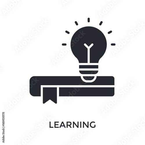 Learning Icon Glyph Style. Vector Illustration For Graphic Design