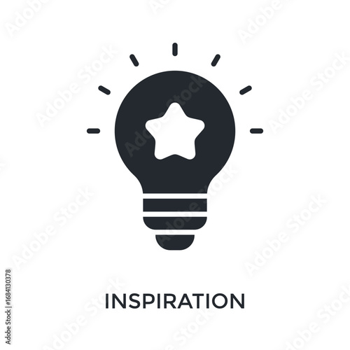 Inspiration Icon Glyph Style. Vector Illustration For Graphic Design