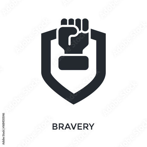 Bravery Icon Glyph Style. Vector Illustration For Graphic Design
