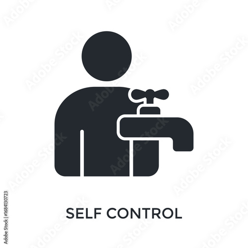 Self Control Icon Glyph Style. Vector Illustration For Graphic Design