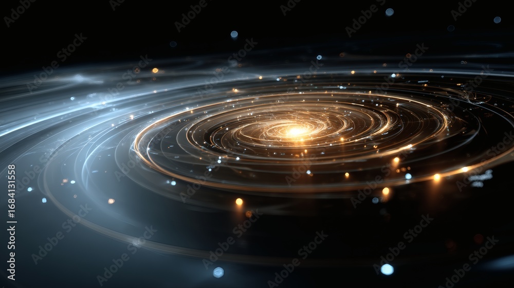 Fototapeta premium Nebula - Like Cosmic Glow with Spiral Light