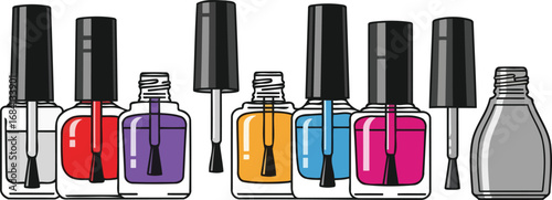 collection of colorful nail polish bottles manicure essentials for stylish nails