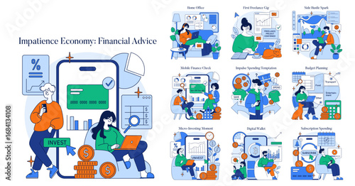 Digital Finance Concepts Vector Illustration Set