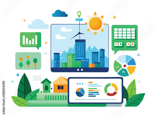 Sustainable city development green technology and data analysis for eco-friendly urban planning