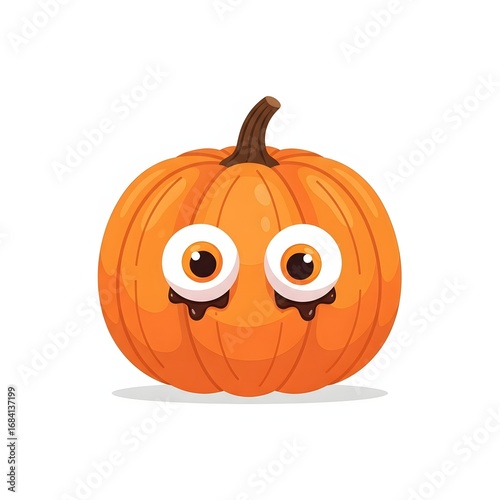 Wallpaper Mural Cute cartoon pumpkin character with big sad eyes crying tears. An isolated vector illustration of an emotional vegetable for Halloween Torontodigital.ca