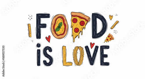 I love food day semptember 9 food is love pizza pasta italian cuisine gourmet delicious meal restaurant tasty yummy eat culinary 100 chars vector