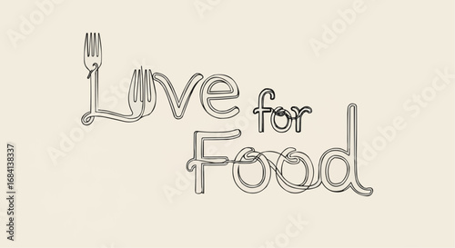 I love food day semptember 9 love for food illustration with fork design for food lovers and restaurant menu design and culinary blog design vector