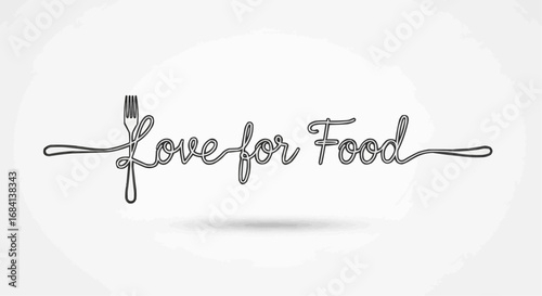 I love food day semptember 9 love for food restaurant logo design with fork icon for culinary blog and food delivery services vector art vector