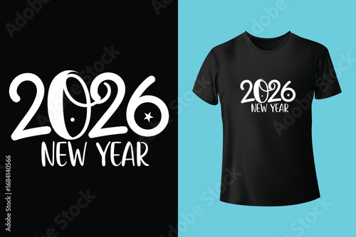 Happy New Year 2026 Welcome to the Future, t shirt printing design, Typography Vector T-Shirt Design