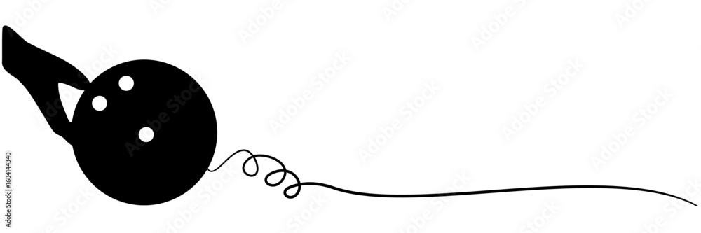 Fototapeta premium line art background illustration of a female bowling player