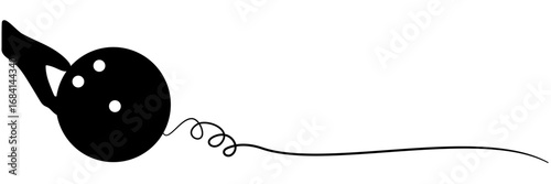 line art background illustration of a female bowling player