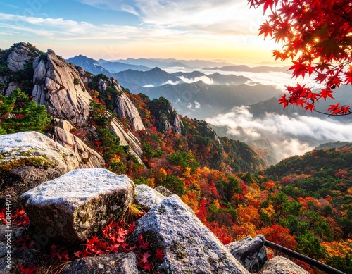 Seoraksan Mountain Autumn Peaks