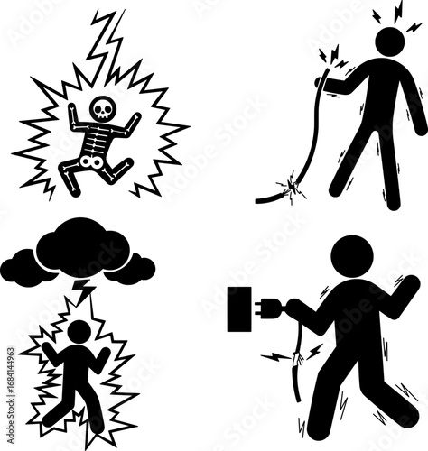 Electric Shock Dangers and Hazards Icons